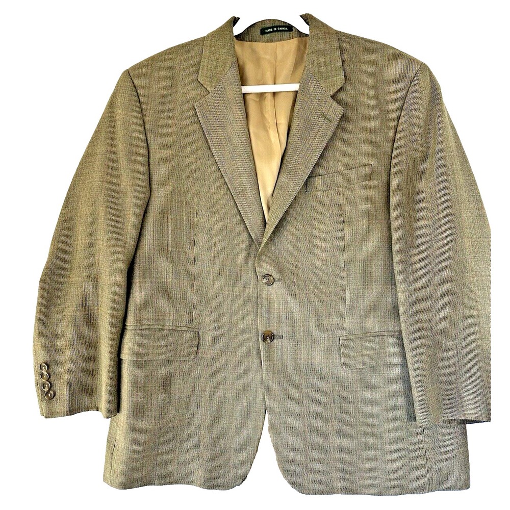 Lauren Ralph Lauren Mens Blazer Sports Coat Brown 46R Tweed Jacket Career Office
